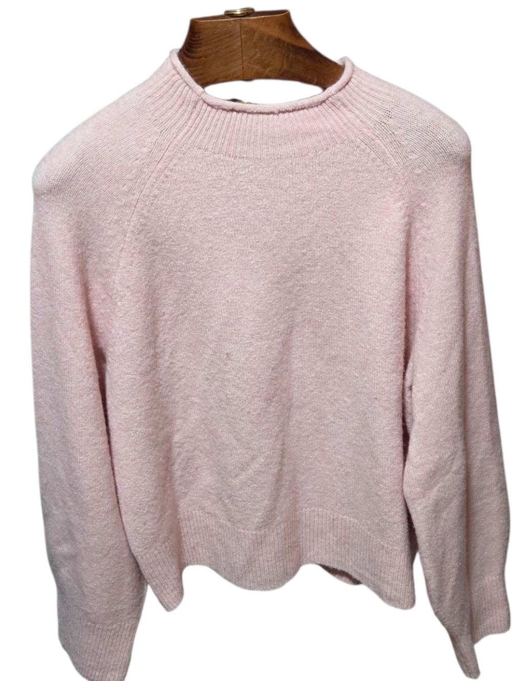 J Crew Rollneck Pale Pink Wool Alpaca Blend Sweater Size XL